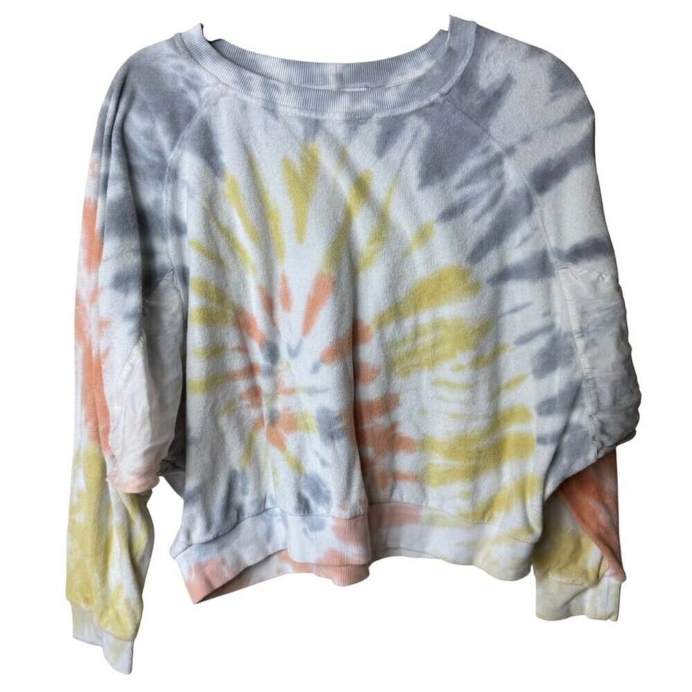 Young Fabulous & Broke Terry Crewneck Tie Dye Cropped Sweatshirt - Size Medium